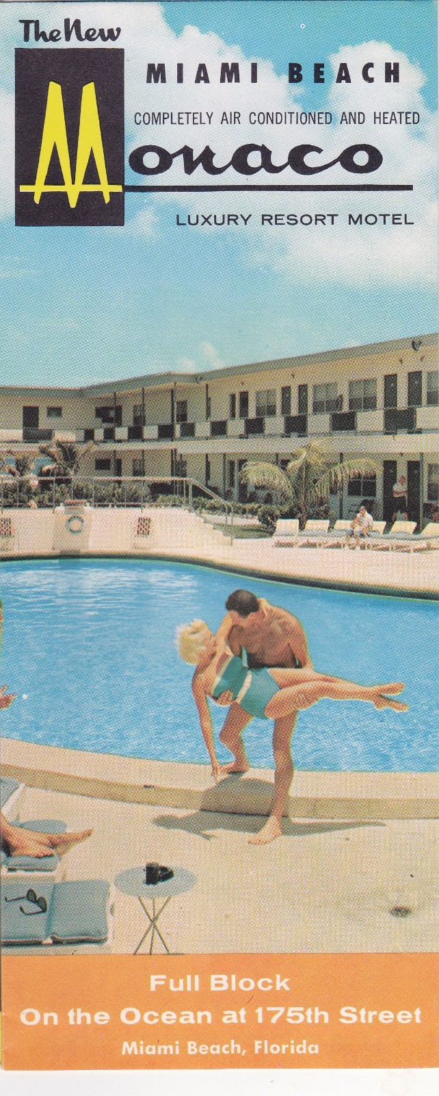 1960\'s The Monaco Resort Motel Miami Beach Florida Brochure