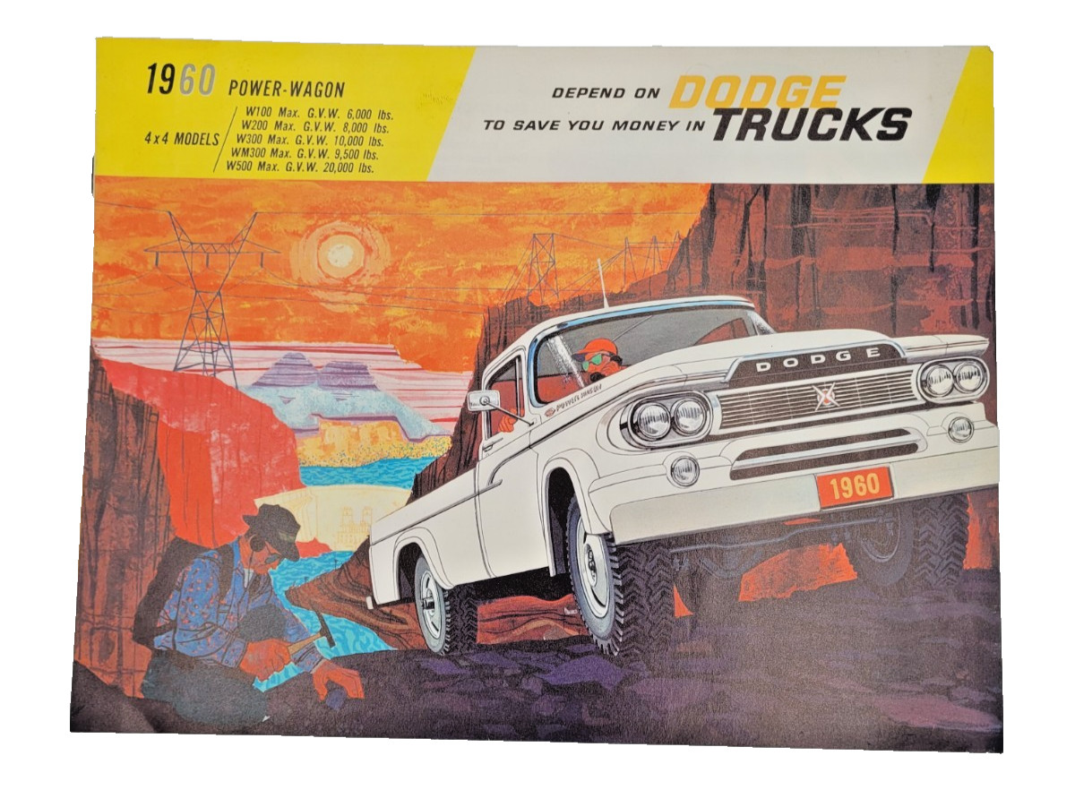 1960 Dodge POWER WAGON Truck Brochure: PickUp, W300,Town Wagon,W500,WM300,