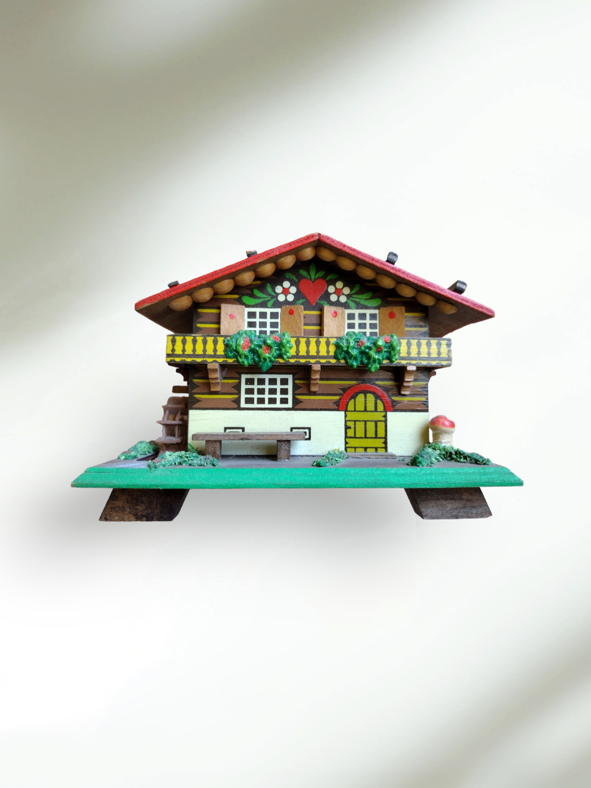 Cuendet Swiss Chalet Wooden Wind-up MUSIC BOX Cottage, Working Vintage See Video