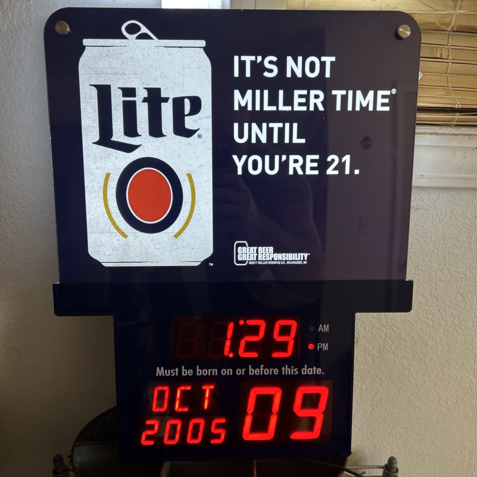 Miller Lite LED  digital age calander 18\