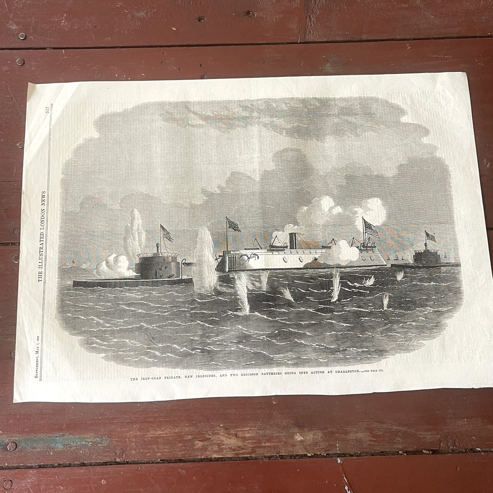 Charleston Iron Clad Frigate New Ironside Fleet 1863 Civil War Sketch News Page