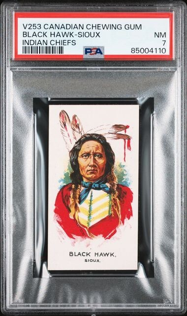 1930 V253 Canadian Chewing Gum Indian Chiefs BLACK HAWK-SIOUX PSA 7 NM