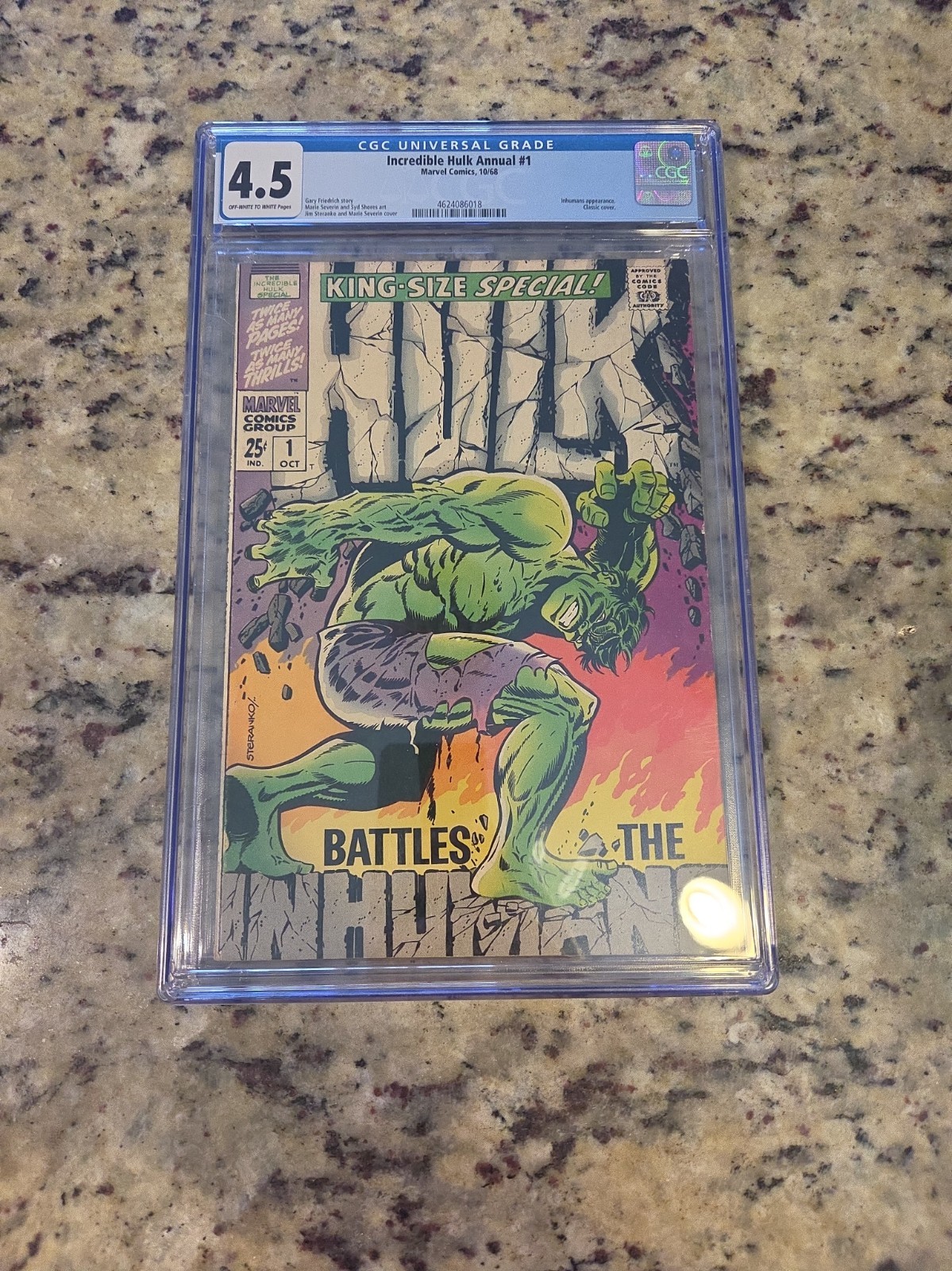 Incredible Hulk Annual 1 CGC 4.5 1968 Classic Jim Steranko Cover Key Issue Incredible Hulk Annual 1 CGC 4.5 1968 Classic Jim Steranko Cover Key Issue
