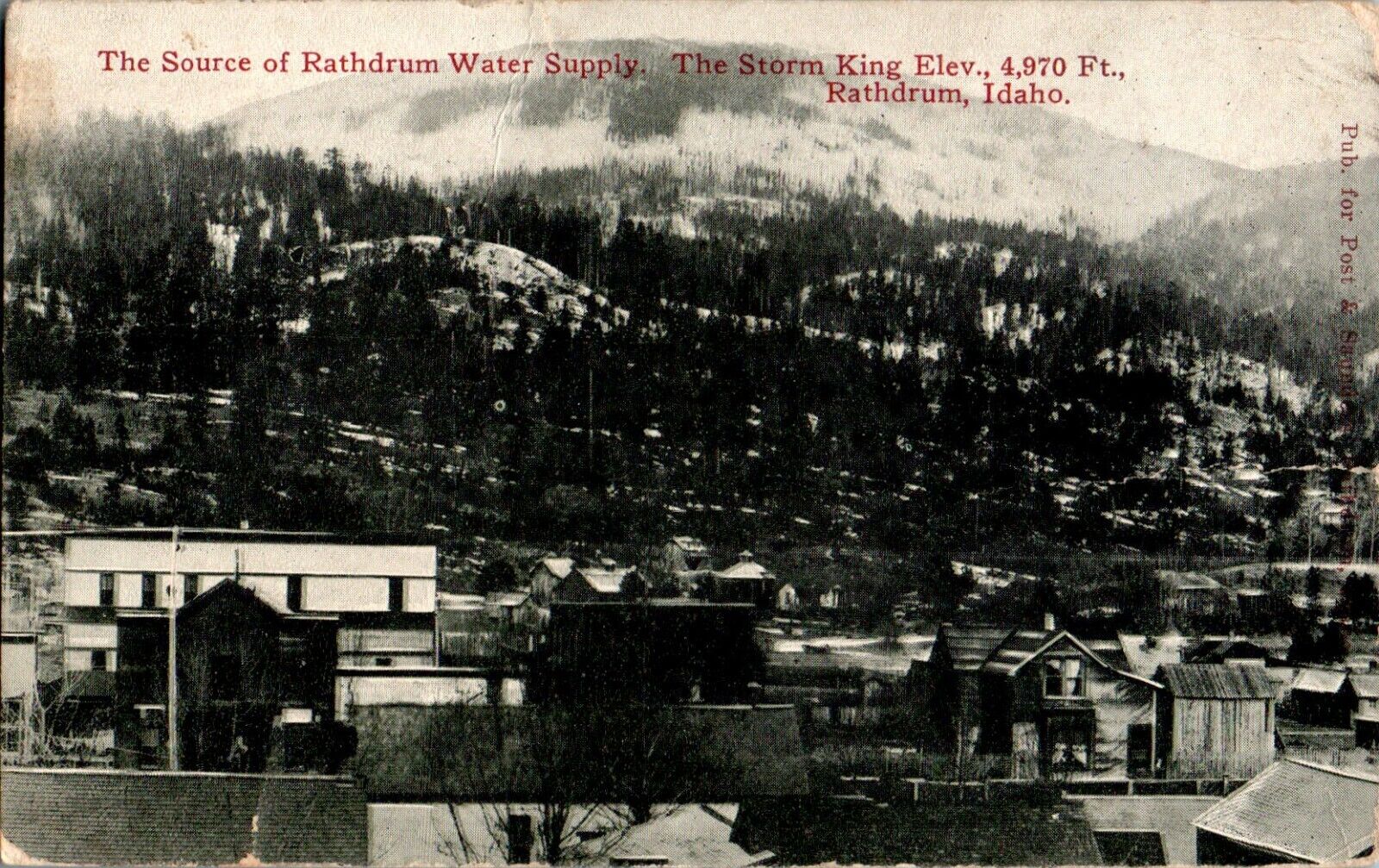 Rathdrum Water Supply, Rathdrum, Idaho ID 1911 Postcard