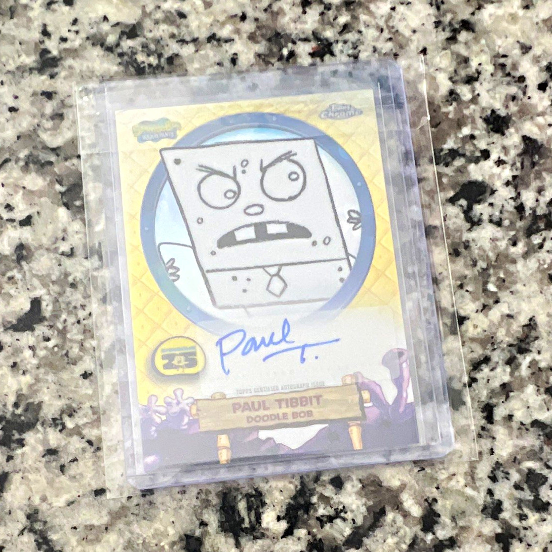Topps 2025 SpongeBob Chrome DoodleBob SA-DO Paul Tibbitt Signed Auto