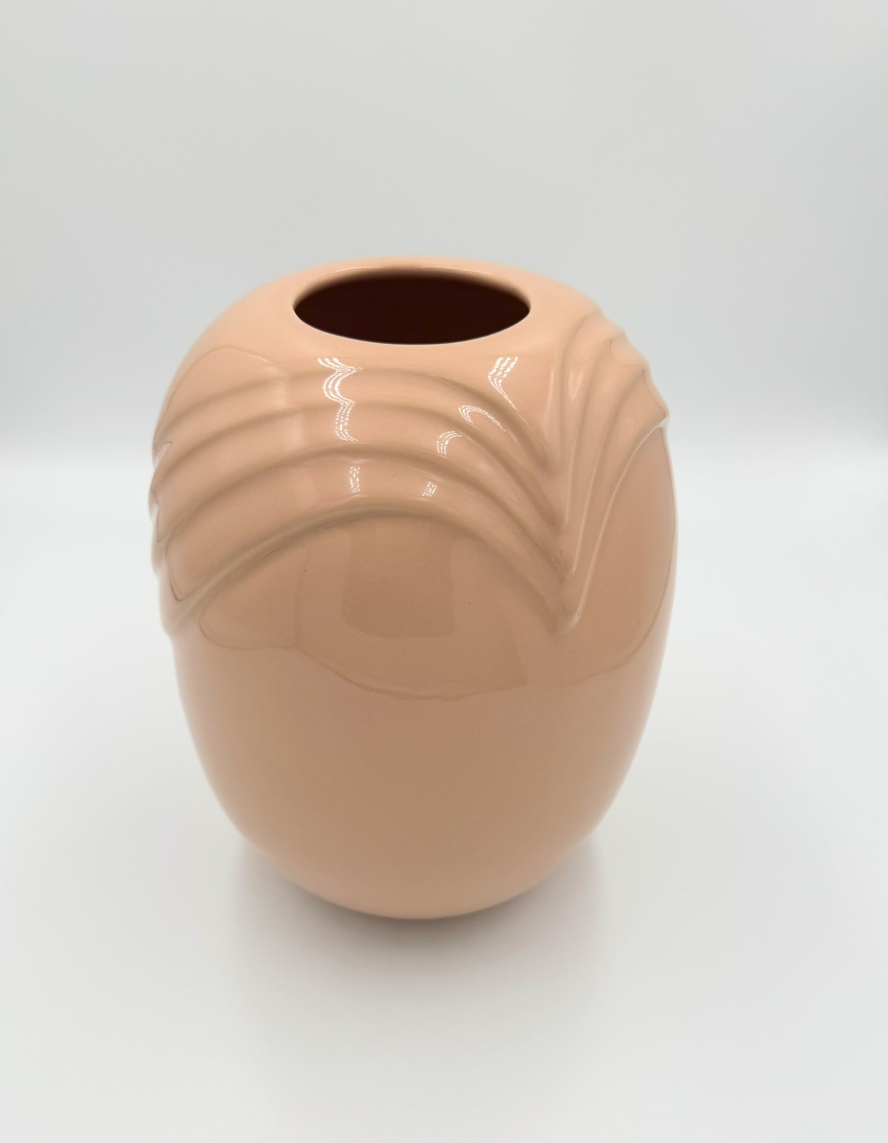 Vintage McCoy Pottery Vase Marked USA 449 Pink Peach Art Deco Vase