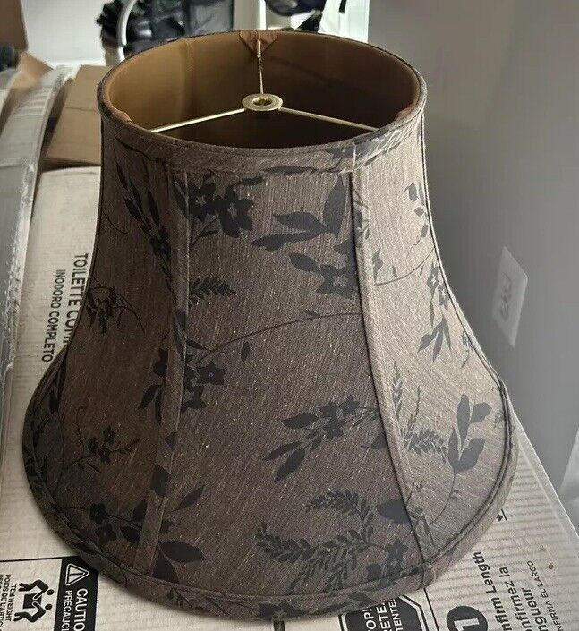 Transitional Bell Shaped Lamp Shade; Spider Construction; New open Package
