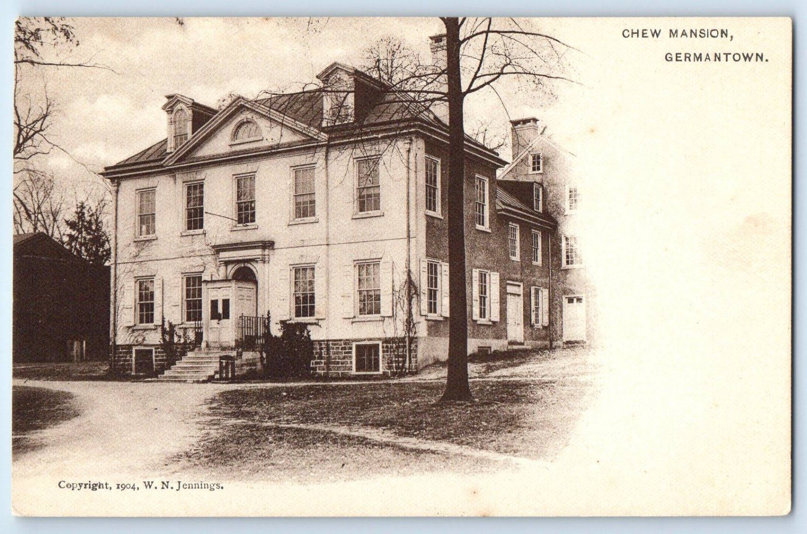 1905 Germantown Pennsylvania PA Vintage Postcard Chew Mansion Building Unposted