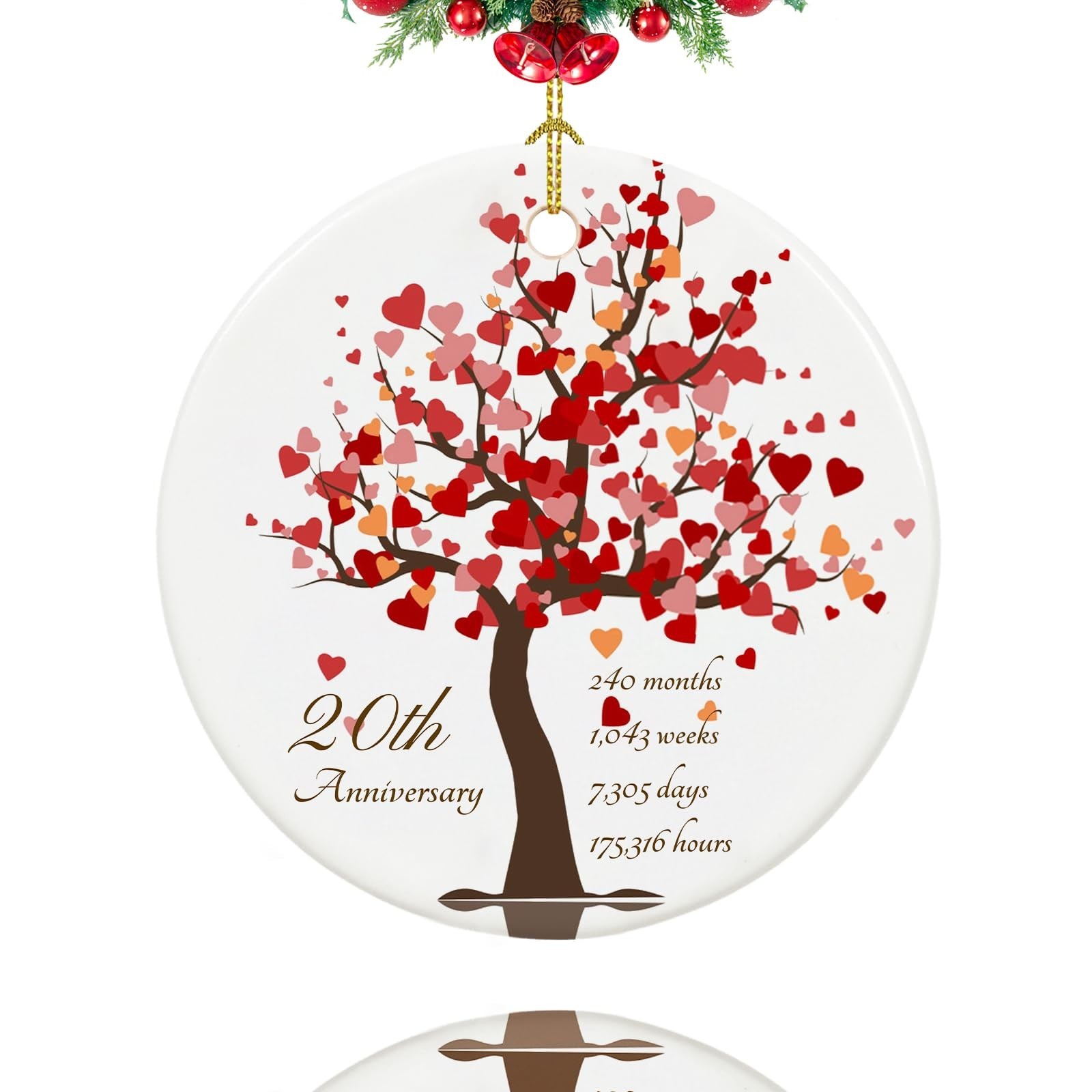 20th Anniversary Ornament, Gifts for 20th Wedding Anniversary, 20 Year Annive...