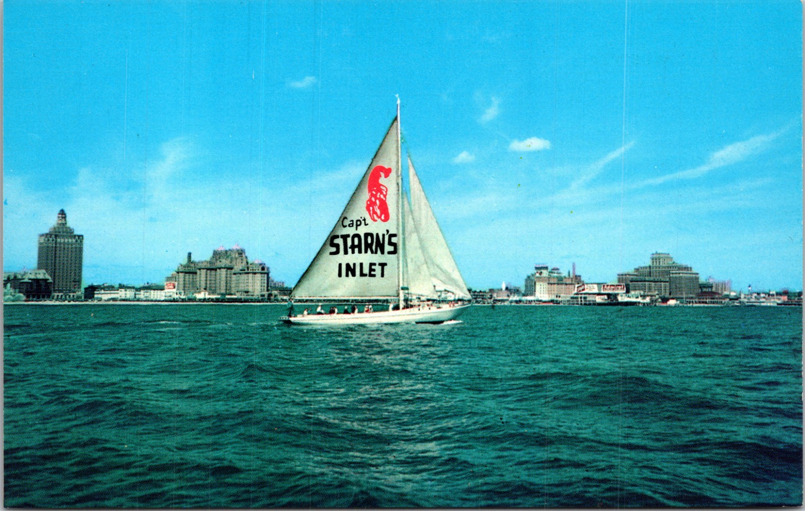 Captain Starn\'s Restaurant Boating Center Atlantic City NJ Chrome Postcard N33