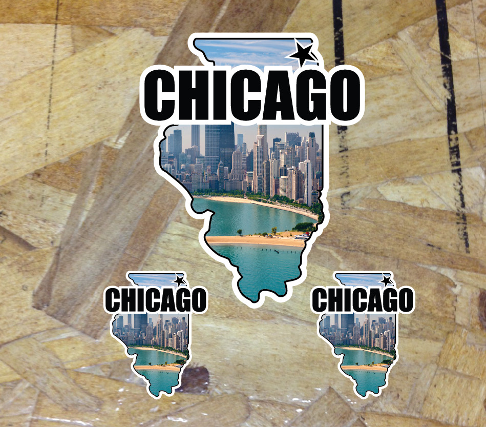 Chicago IL Illinois State Windy City Lake Decal Sticker Vinyl Travel Bumper Car