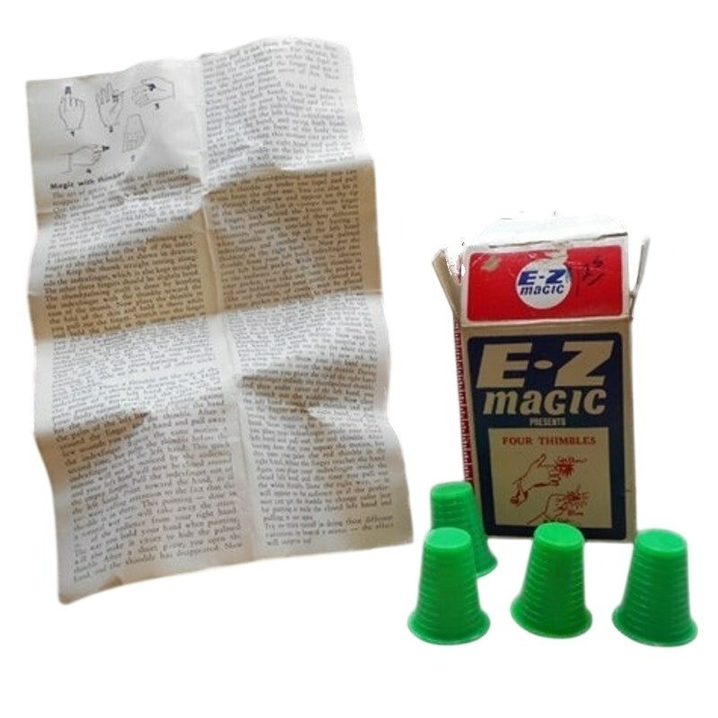 Vintage E-Z Magic Four Thimbles Trick Complete Original Box