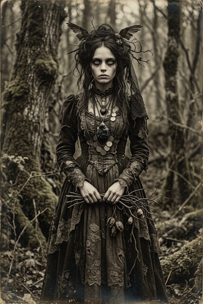 Digital Image Picture Photo Wallpaper Vintage Witch Portrait 4x6 Photo