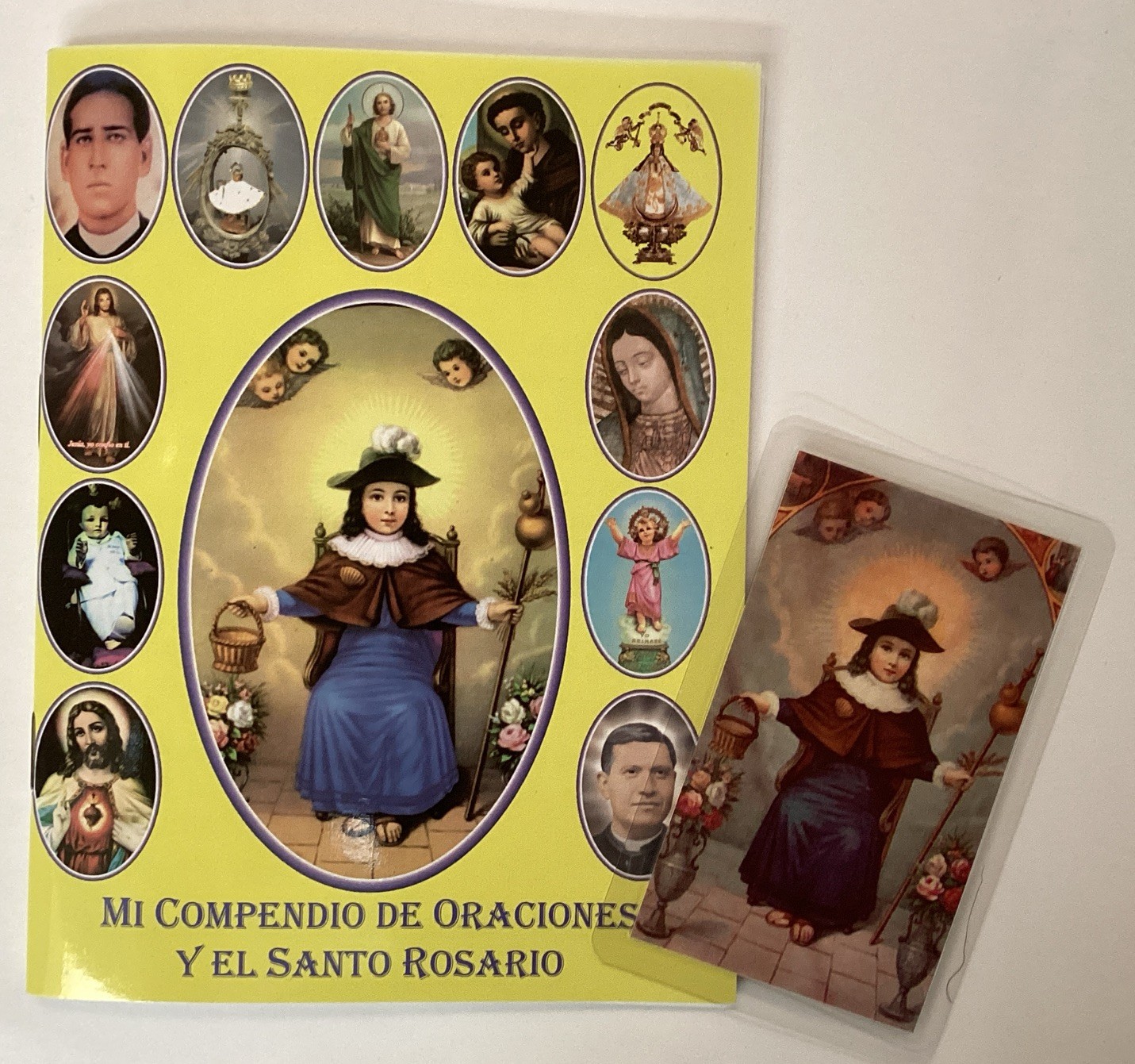 COMPENDIO DE ORACIONES Y EL SANTO ROSARIO, CORONILLA , FAVORS, PRAYERS, ESTAMPA