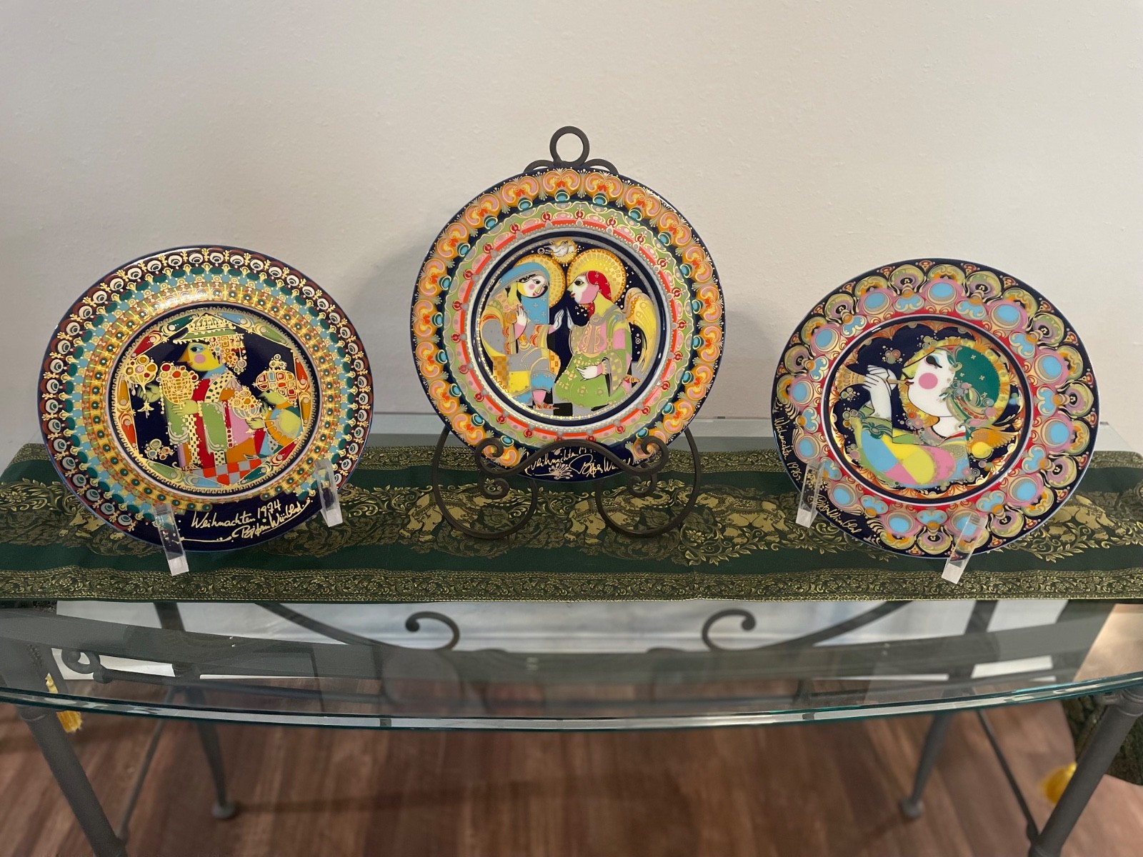 Plates by German Artist Bjørn Wiinblad 1974-1976, Vintage, Hand Painted