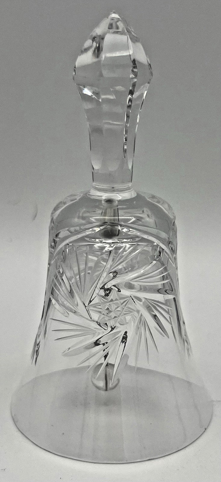 Bell Cut Clear Crystal Bell Pinwheel Star Pattern Decor 5\