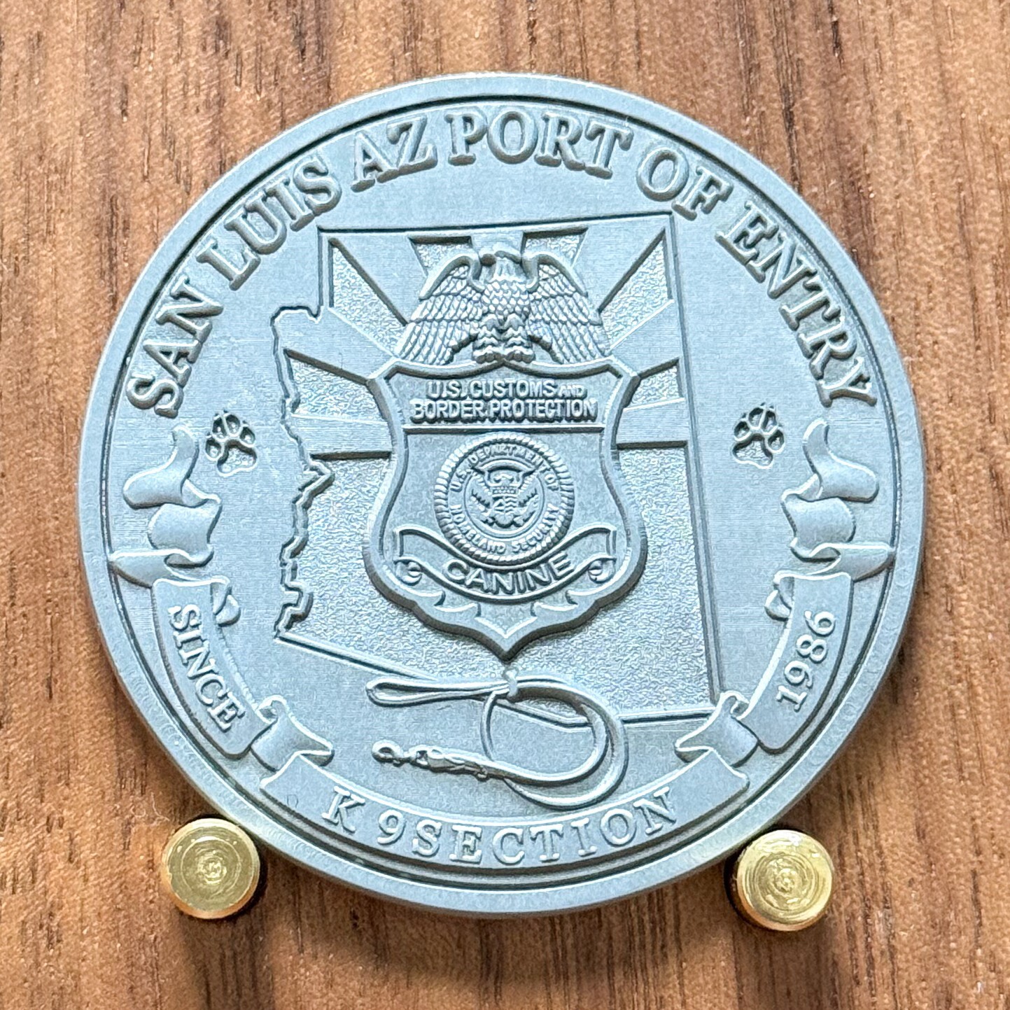 CBP San Luis AZ K9 Border Patrol Police Canine Enamel Challenge Coin  W#7