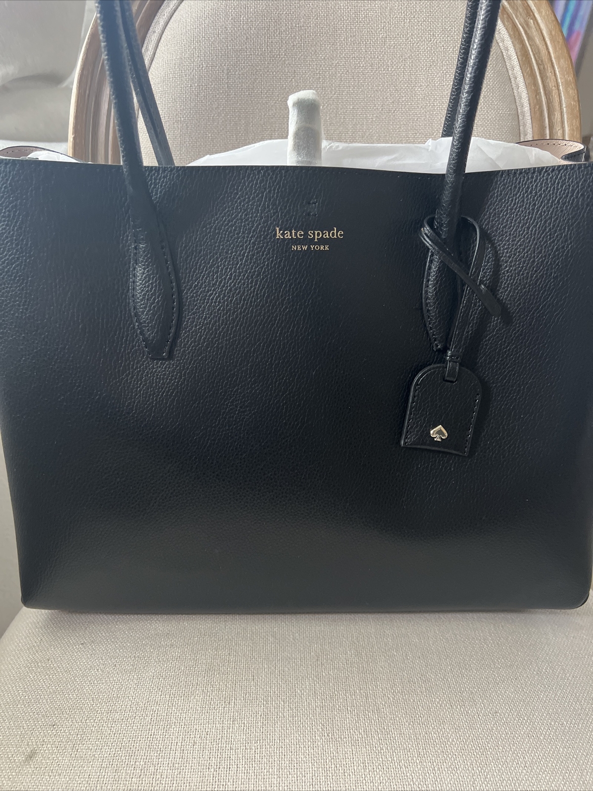 Kate Spade Black Tote Bag A4 Work Bag WKRU6085