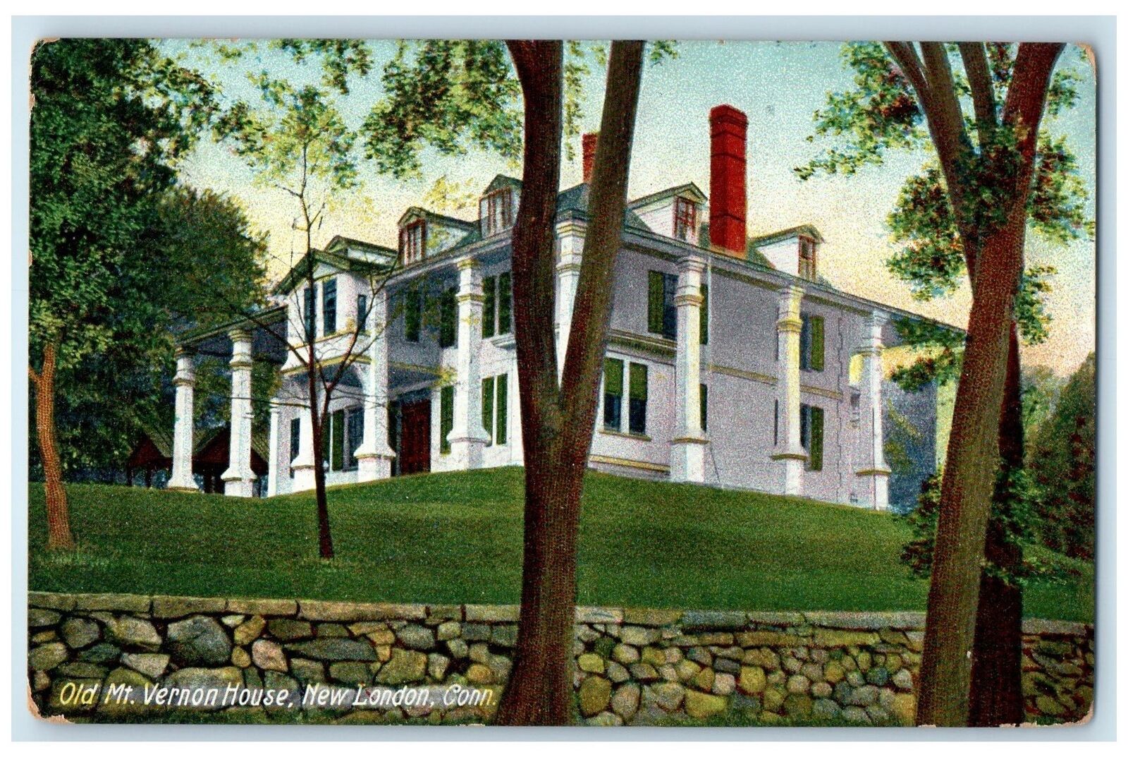 1908 Old Mt. Vernon House Exterior Exterior New London Connecticut CT Postcard