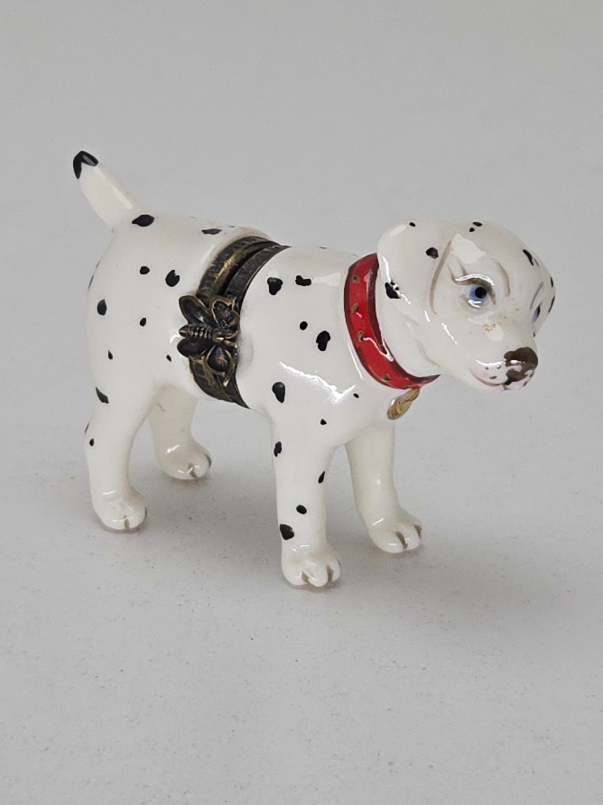 Vintage Rare Studio USA Dalmatian Dog Porcelain Trinket Box