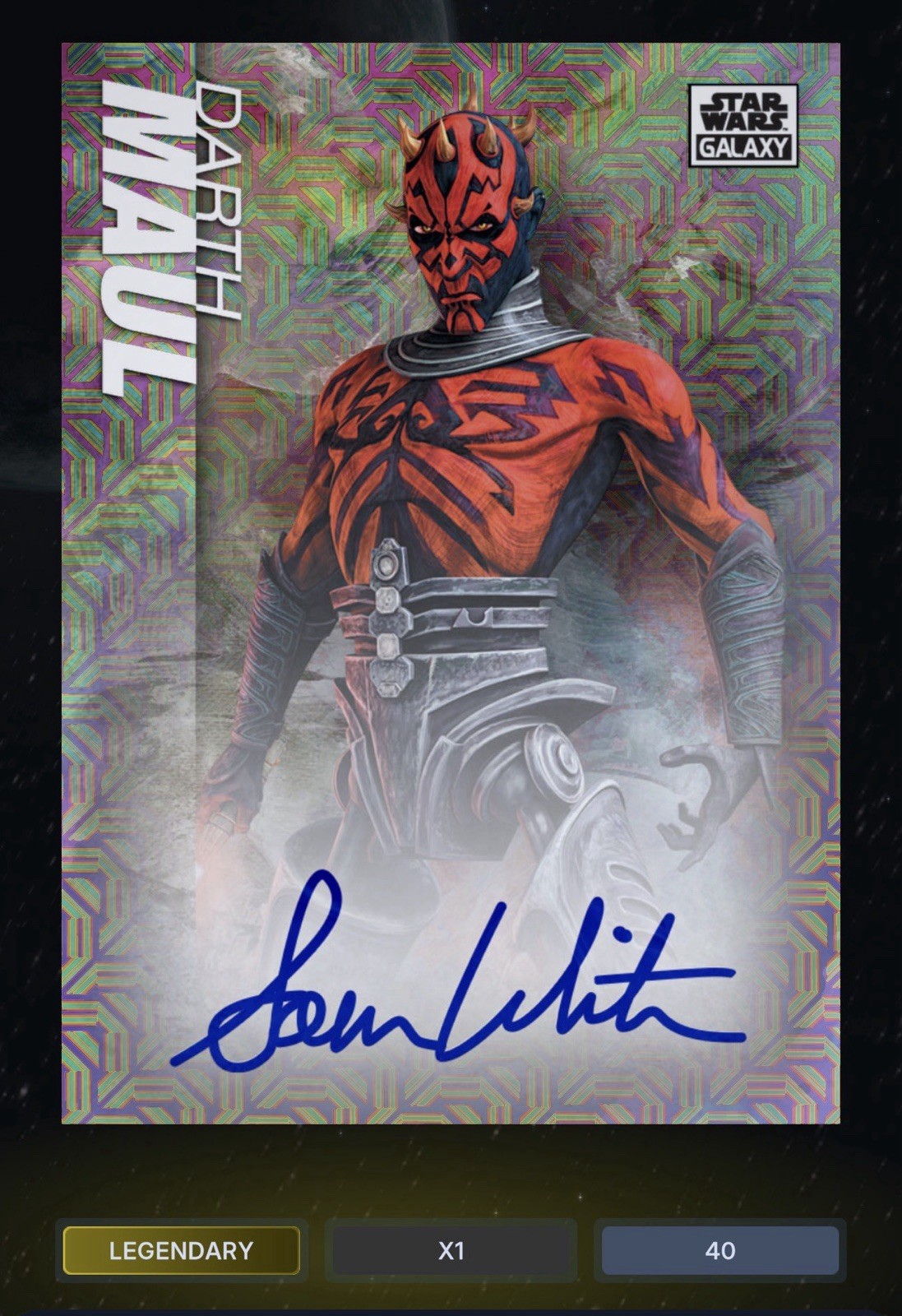 DIGITAL 2026 Topps Star Wars Sam Witwer Darth Maul Mojo Auto /40