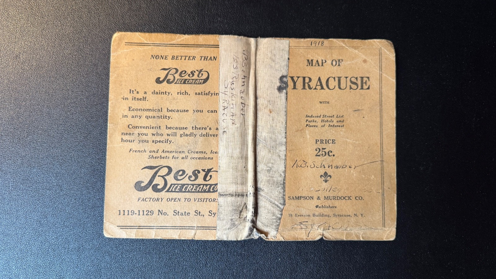Vintage Syracuse NY & University Lot – 1918 Map, c1898 Map, 3 Postcards & Cards