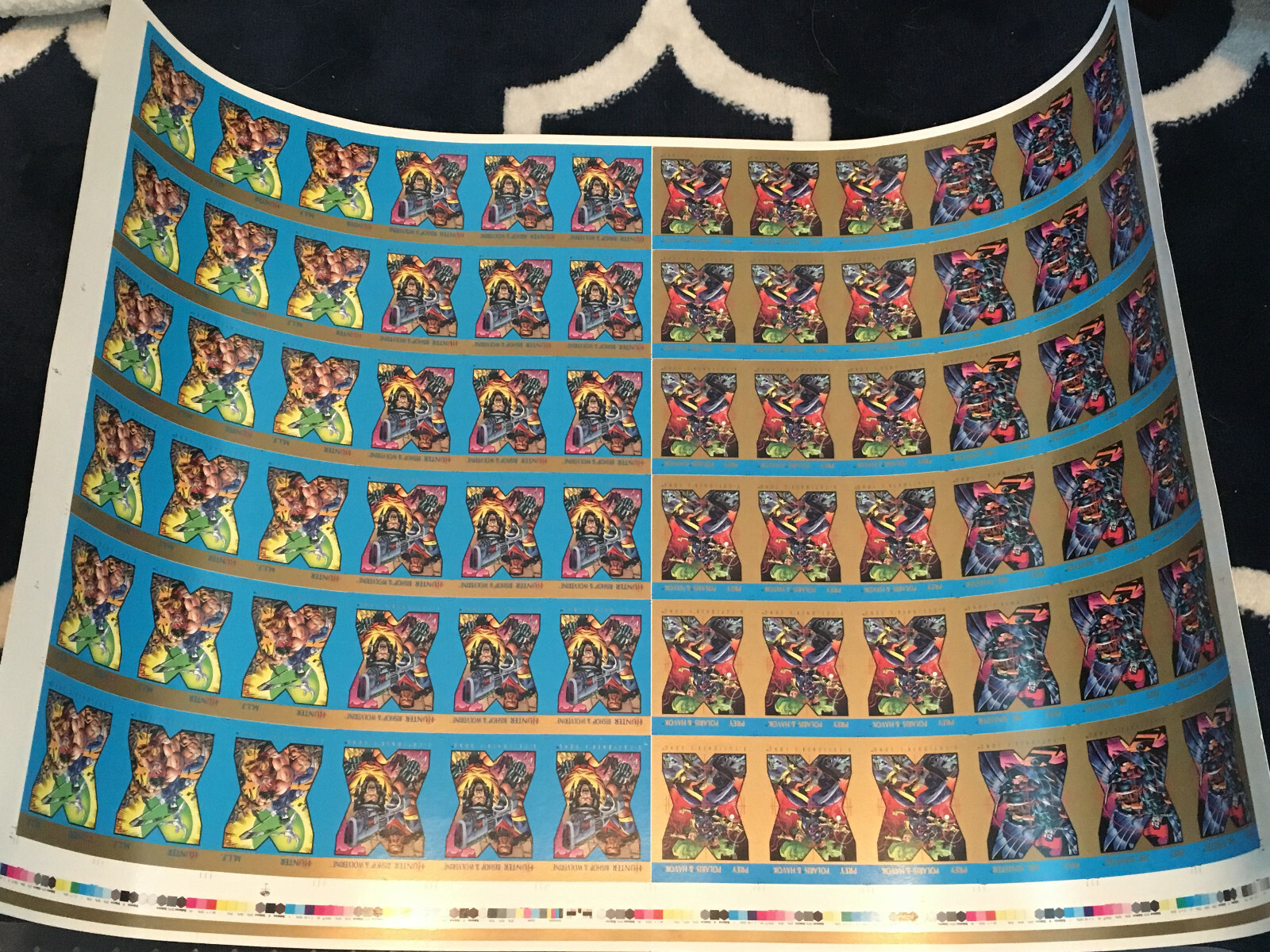 1992 SKYBOX MARVEL X-MEN X-CUTIONER'S SONG UNCUT SHEET WOLVERINE BISHOP HAVOK