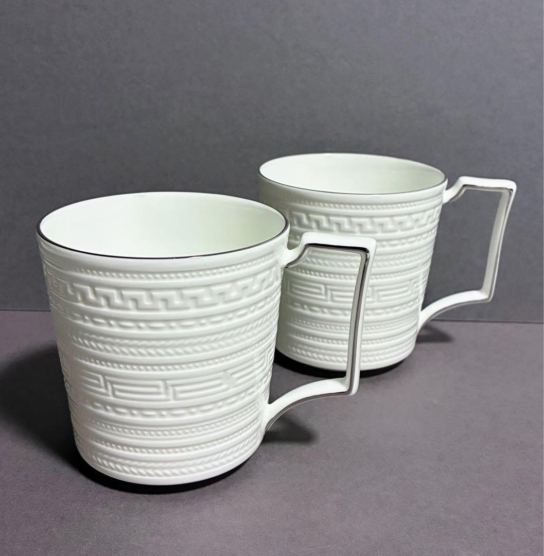 Wedgwood Intaglio Platinum Mug Pair Fine Bone China 9.5cm 400ml [Age 13+]