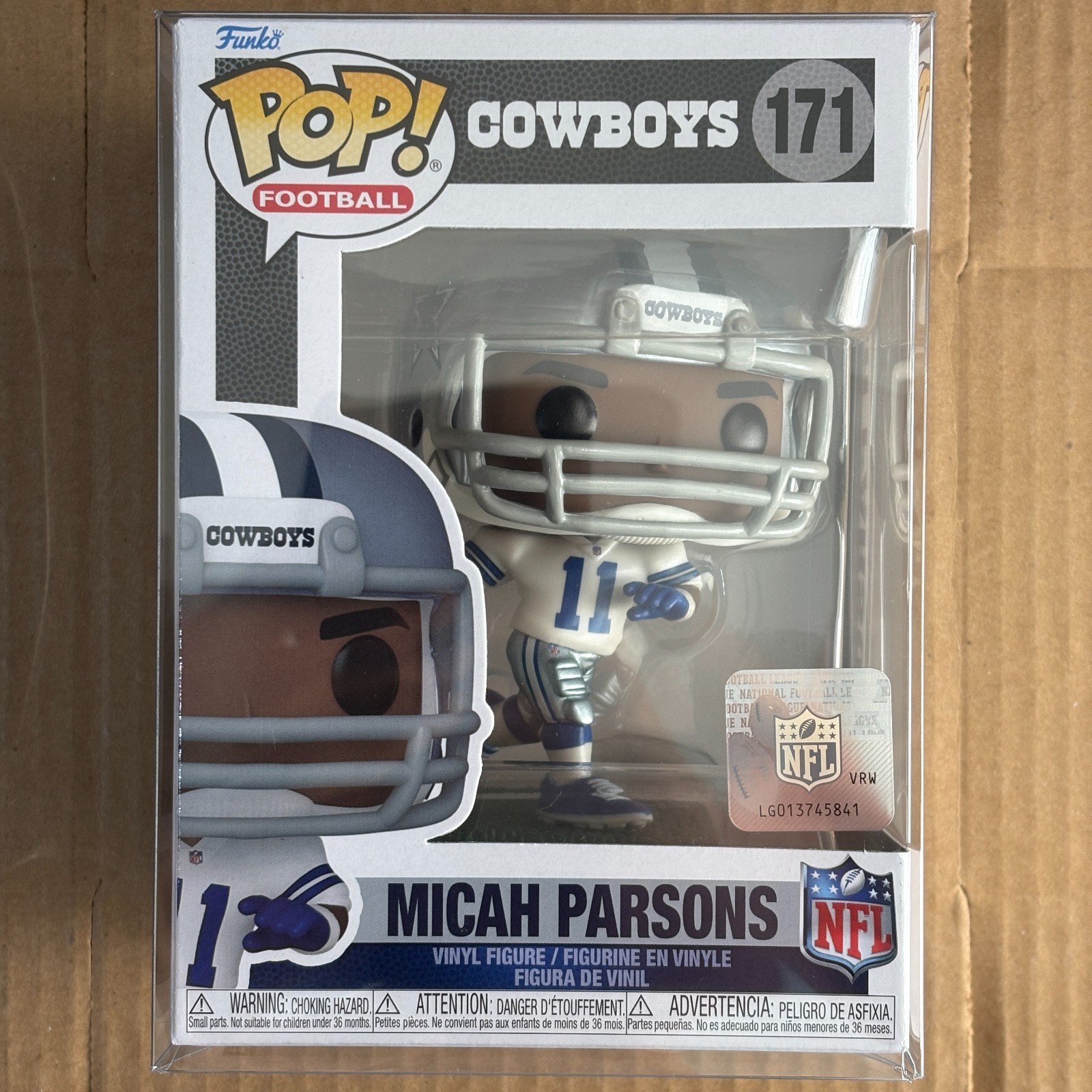 Funko Pop Micah Parsons #171, Dallas Cowboys, Home Jersey, Football NFL NM