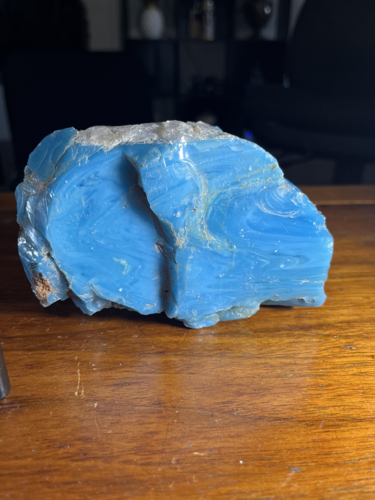 Blue Slag Glass Milky Jewelry Grade Specimen 1.5 lb. Raw Natural High Quality