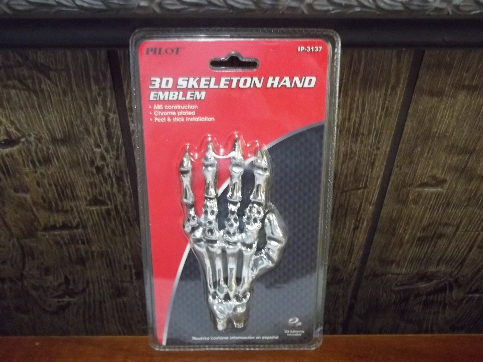 Pilot Automotive Sealed Chrome Plated ABS Car Ornament SKELETON HAND Emblem