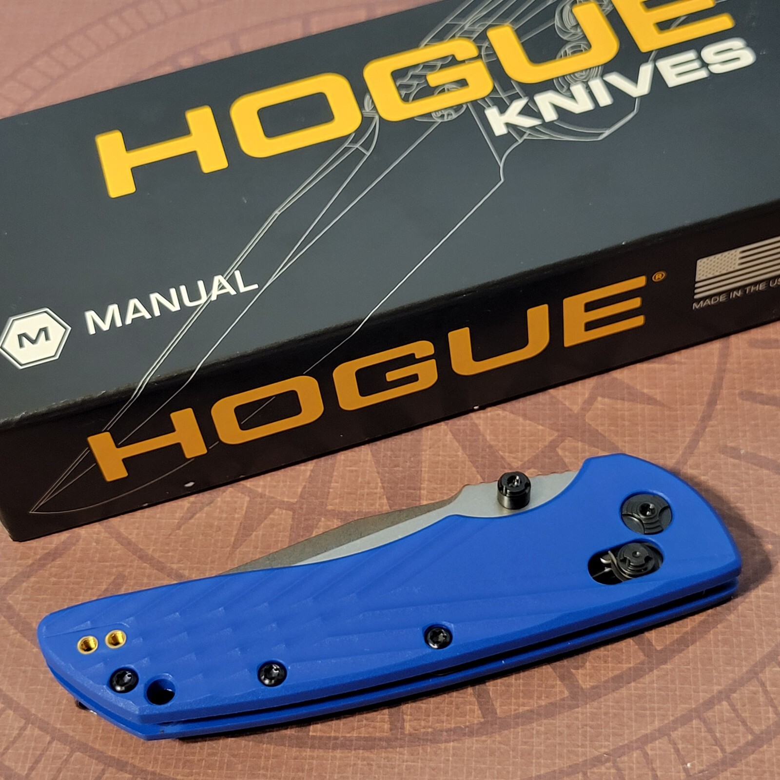 Hogue Deka Knife Made In USA Tactical Able Lock Blue Polymer Handles