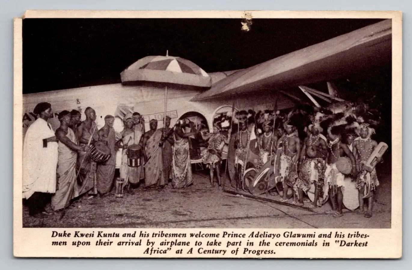 Duke Kwesi Kuntu Tribal Welcome Ceremony Postcard Darkest Africa 1931