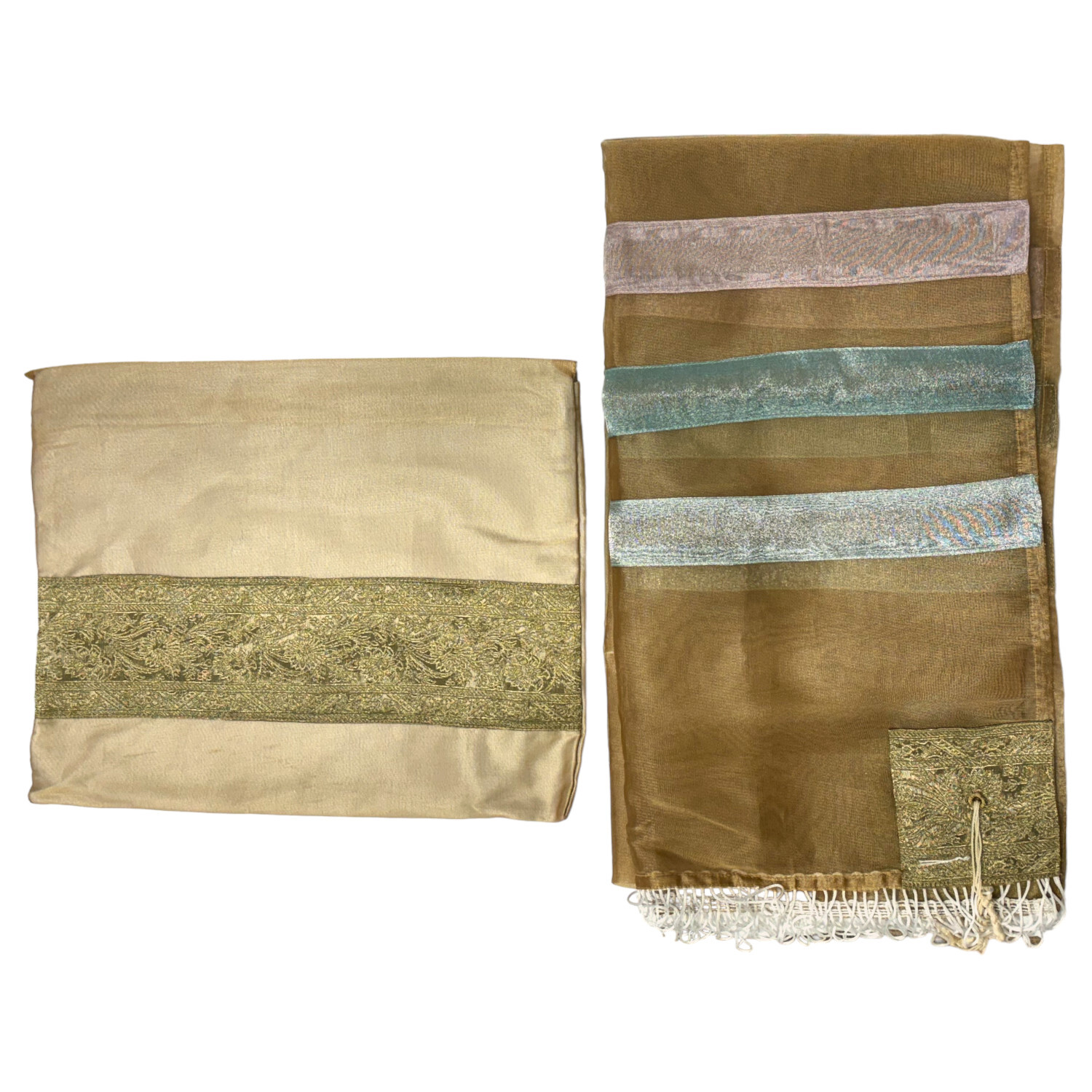 NEW Yair Emanuel Gold And Pastel Organza