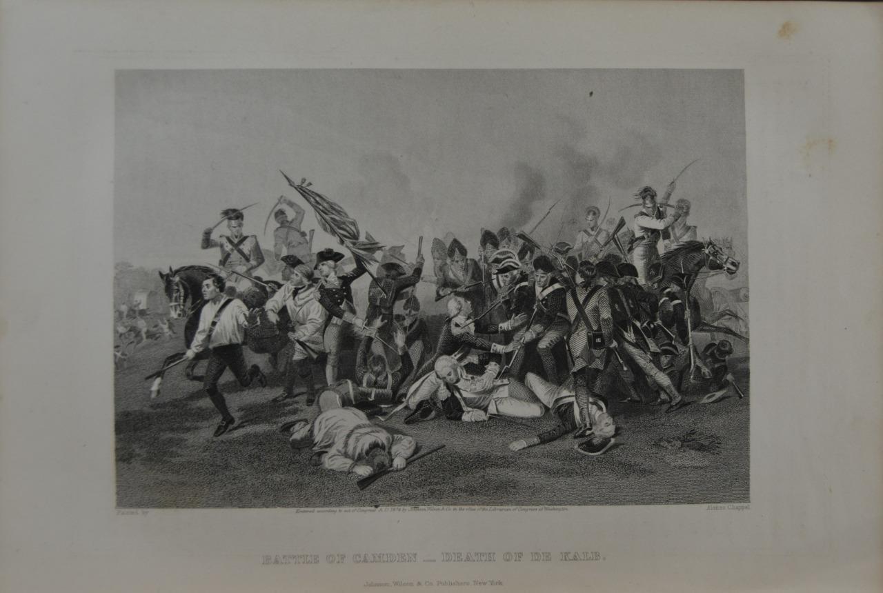 Antique Revolutionary War Battle of Camden Original 1870\'s Engraving Art