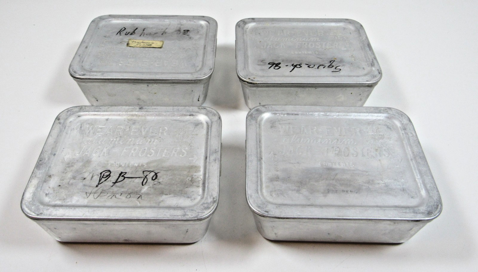 Vintage Wear-Ever Aluminum Jack-Frosters Container Lot Of 4. -e5