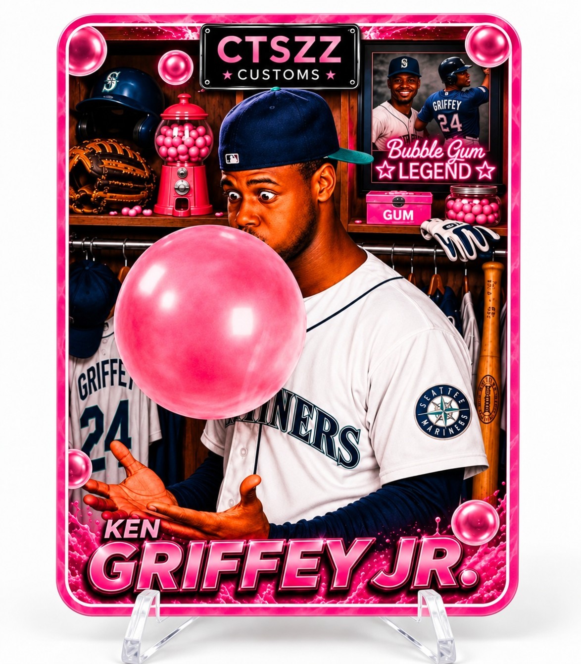 Ken Griffey Jr. Custom Bubble Gum Legend Art Card Seattle Mariners CTSZZ