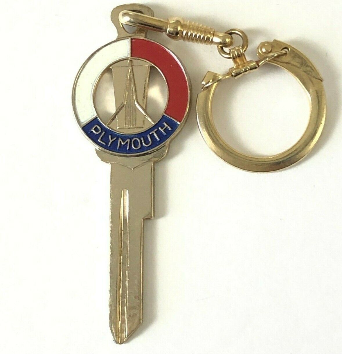 Vintage  60s Plymouth Collectible Keychain Car Key Logo Enamel