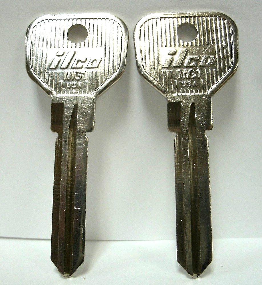 2 Ilco MG1/M81G Key Blanks for Classic British Vehicles-Late 60's to 1980's-NEW