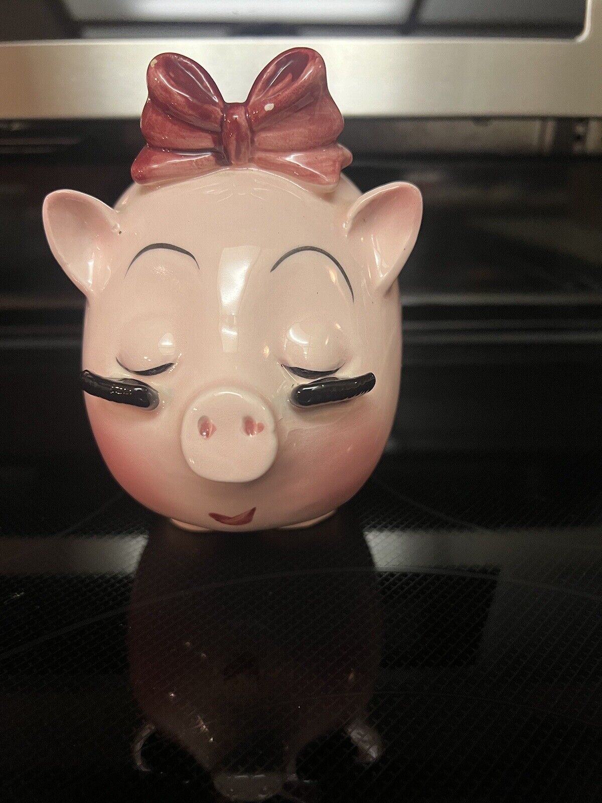 Vintage Lefton Long Eyelash Piggy Bank