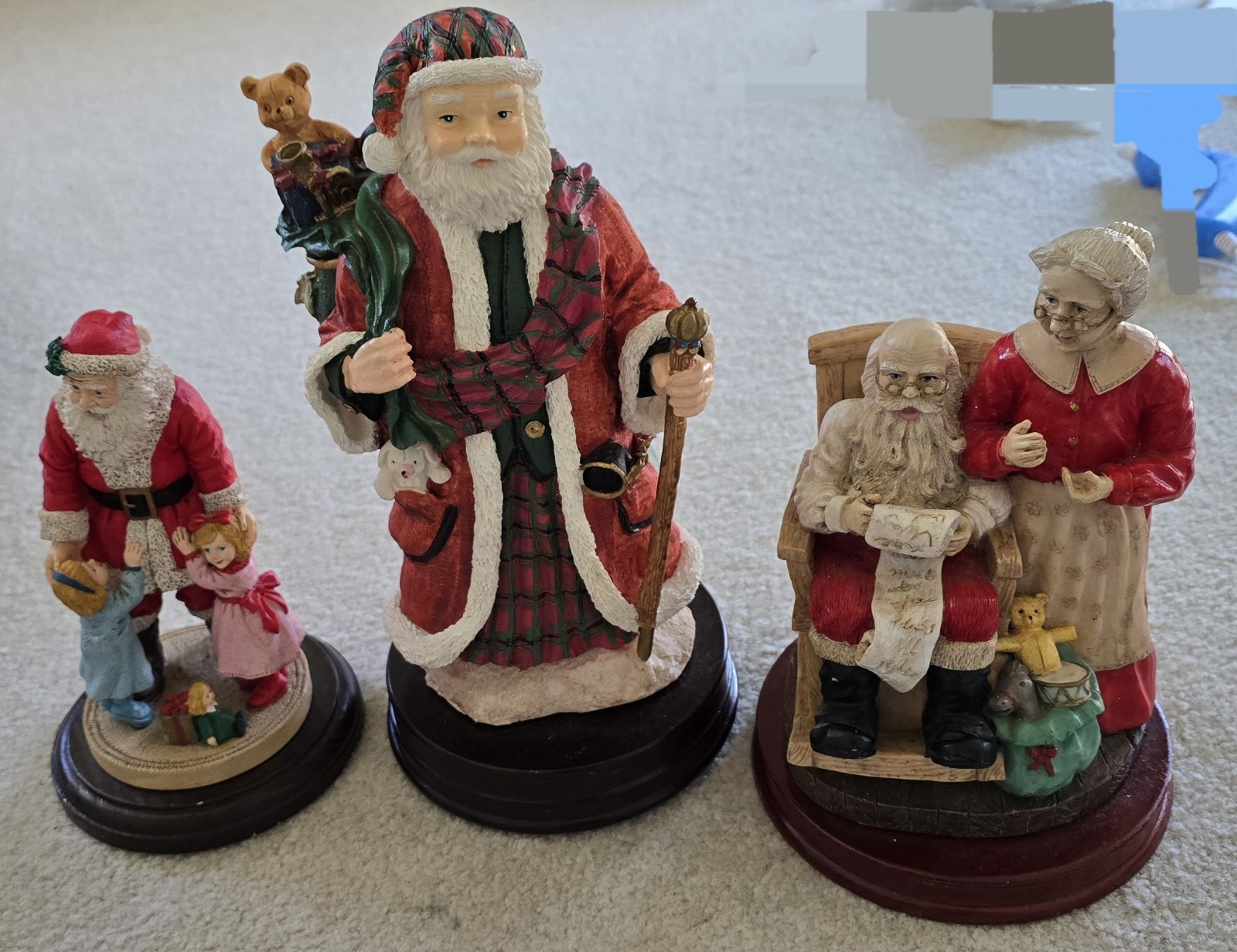 3 VTG Santa Claus Statue by JC Penney And Kmart
