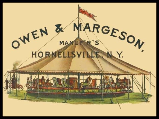 Owen & Margeson Carousels of Hornellsville, NY NEW Sign 24x30\