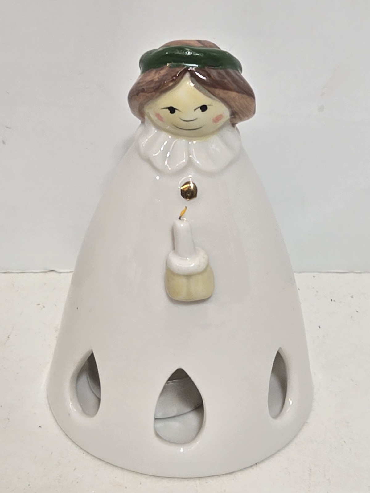 Vintage Jie Gantofta Ceramic Angel Christmas Tea Light Candle Holder