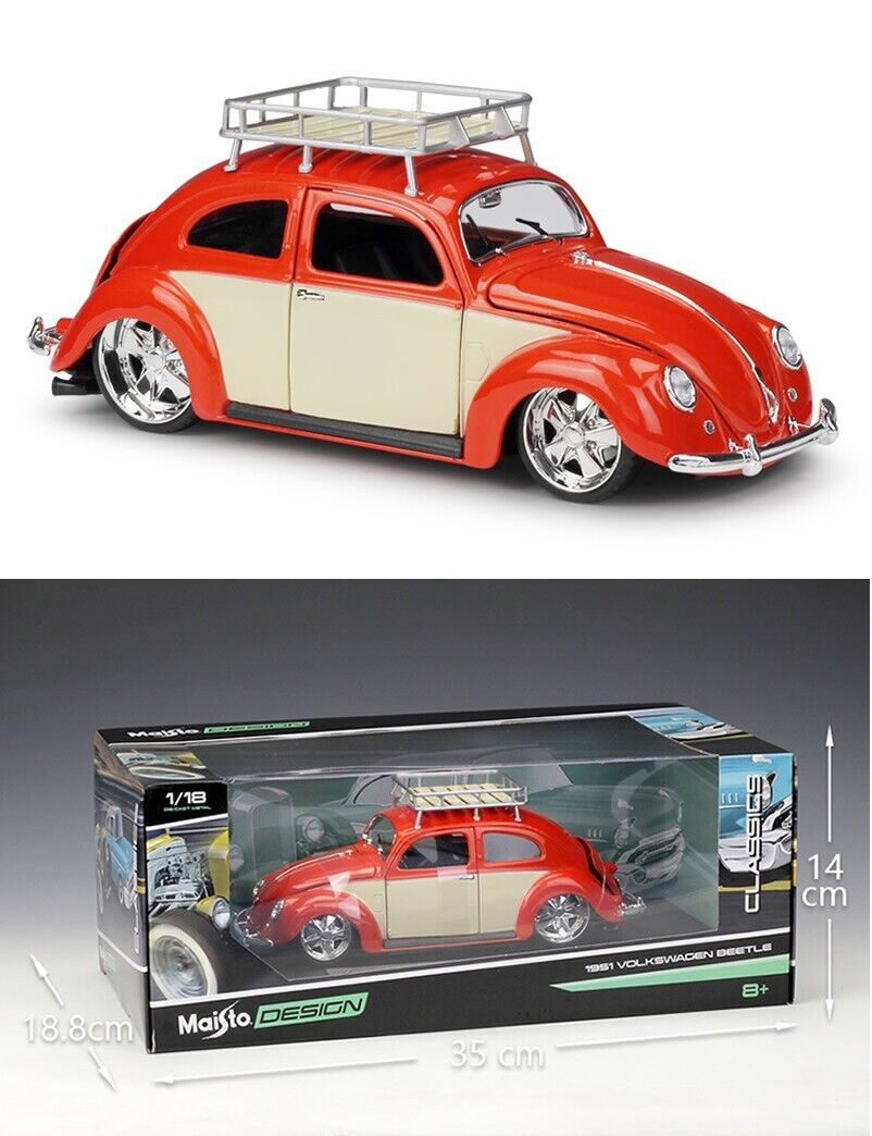 Maisto 1:18 1951 VW Beetle Alloy Diecast Vehicle Car MODEL TOY Gift Collection