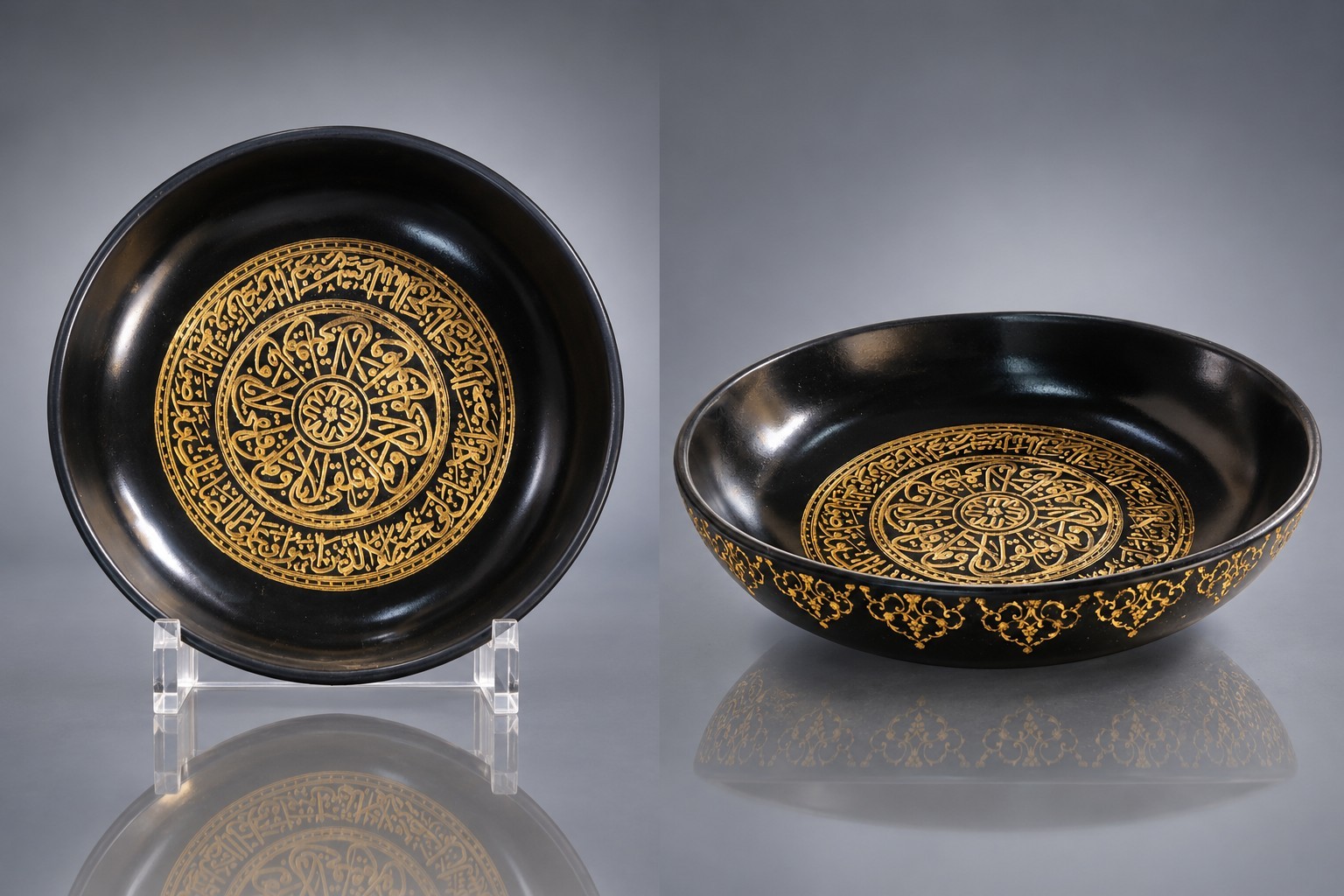 Rare islamic Ottoman Ceramic Bowl with Quran Verse Calligraphy 