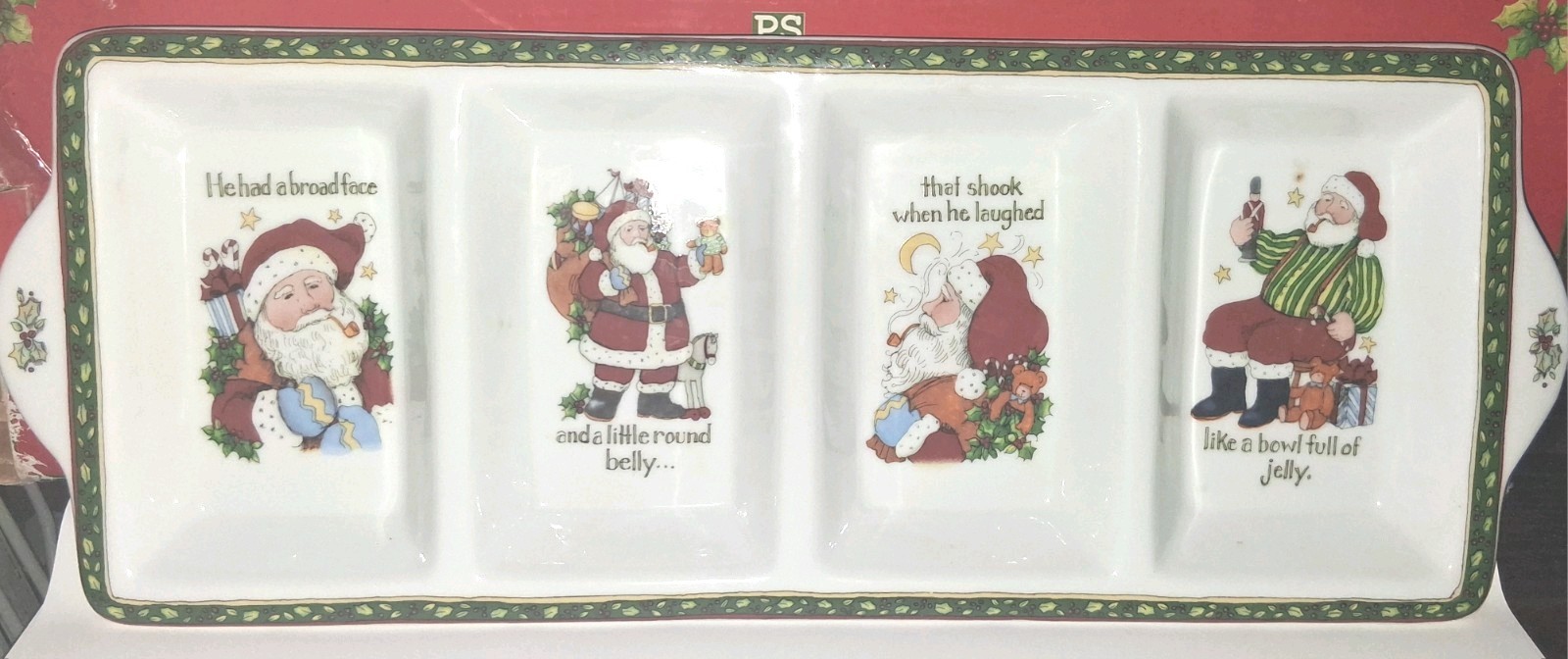 Portmeirion Studio “A Christmas Story” 4 Section Server Dish w/box