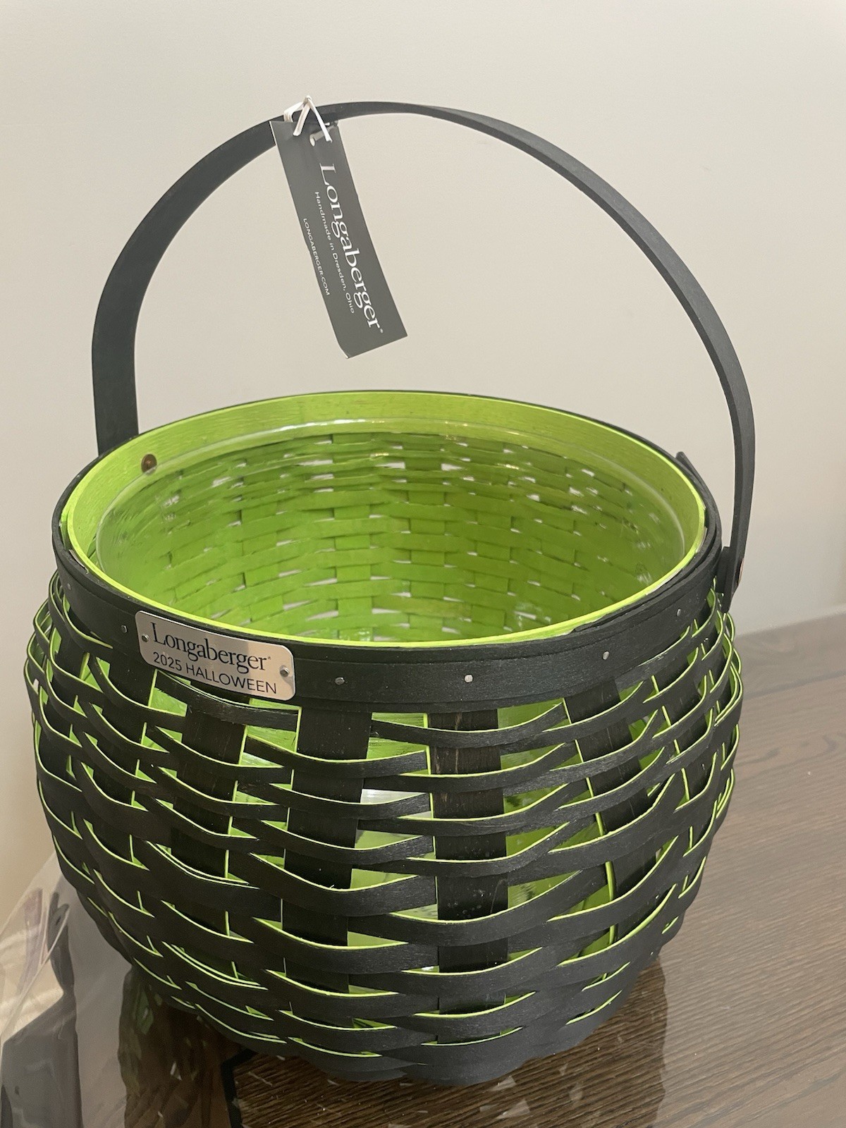 RARE 2025 Longaberger Large Halloween Cauldron Black Green Basket