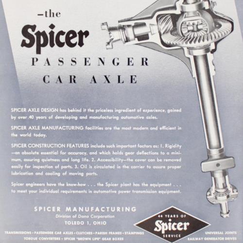 SPICER AXLES U-JOINTS 1948 PRINT AD RETRO VINTAGE TRANSPORTATION TOLEDO OHIO