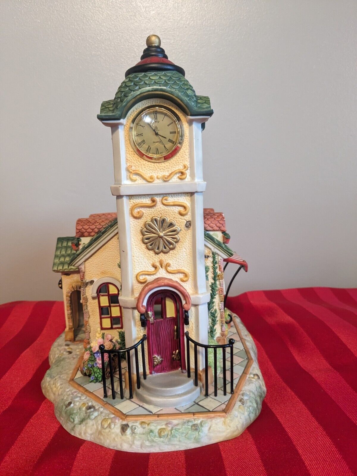 PartyLite Olde World Village Clocktower Collectible Candle Tealight