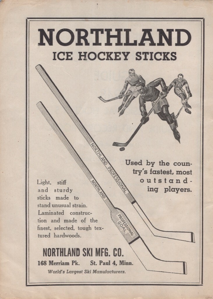1948 Northland Ice Hockey Sticks Ski Minnesota - 1940s Vintage Print Ad 5x7 1948 Northland Ice Hockey Sticks Ski Minnesota - 1940s Vintage Print Ad 5x7